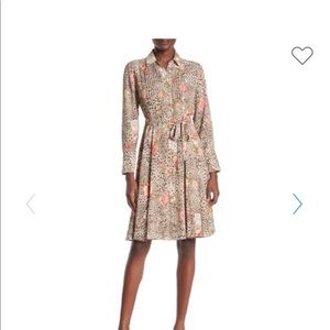 NWT. Nanette Lepore print pin tuck dress
